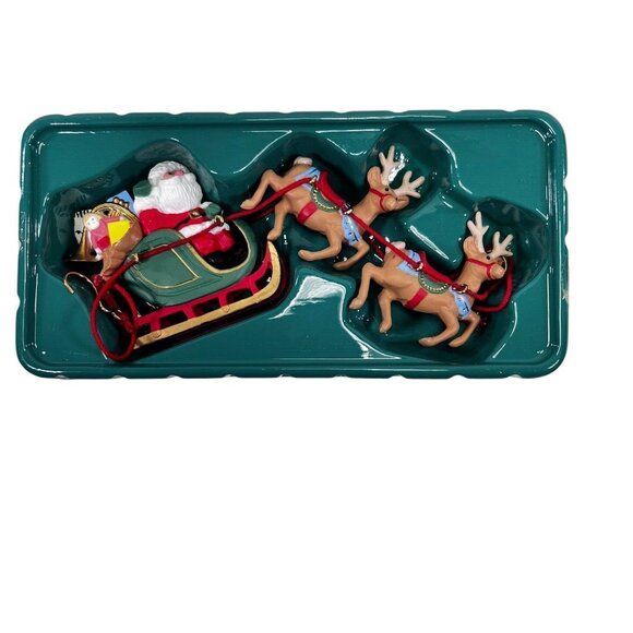 Vtg Hallmark Keepsake Ornaments Lot of 3 Santa Ski Lift Reindeer Sled Snowmobile - Picture 3 of 16